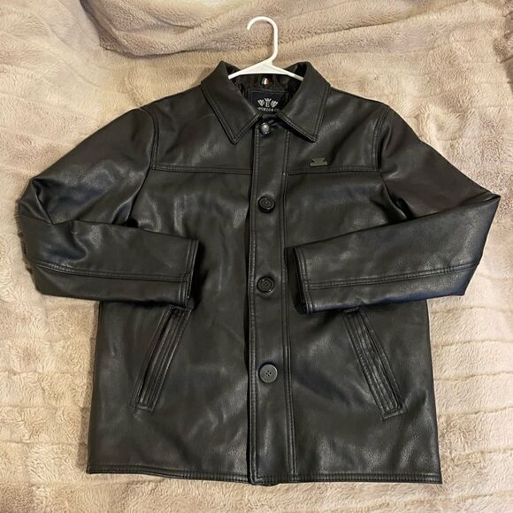 Emporio & Co Italian Button Down Leather Jacket - Picture 1 of 16
